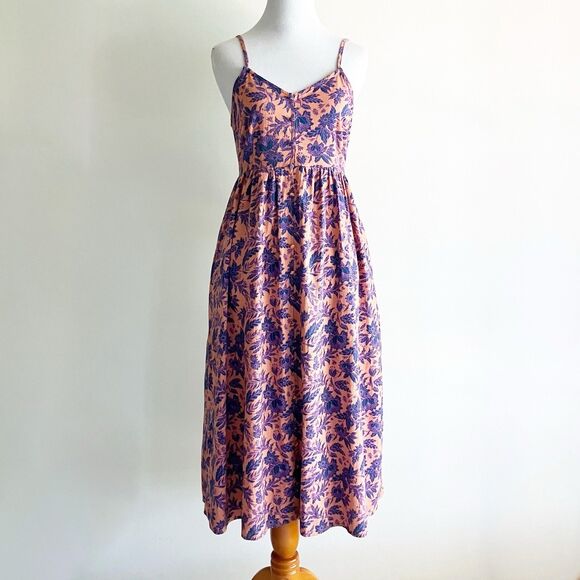 Universal Thread Dresses & Skirts - Universal Thread Midi Sundress Sz Small Floral Print Tie Cut Out Pockets Button